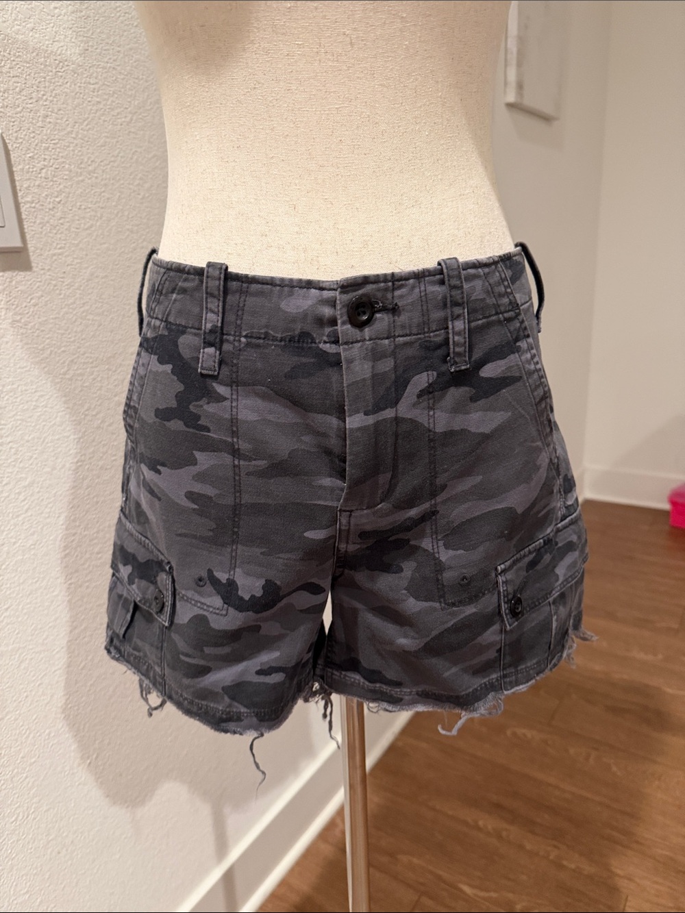 Women's Camo Cargo Shorts - Gray